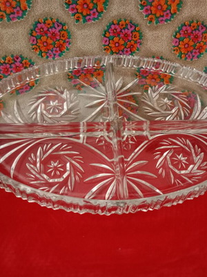 Crystal Serving Tray with Engravings New in Original Box