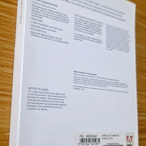 Adobe Acrobat Pro 2017 original box with DVD and sleeve