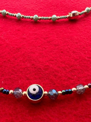 Χειροποίητα κολιέ με χάντρες και ματάκι καινούργια