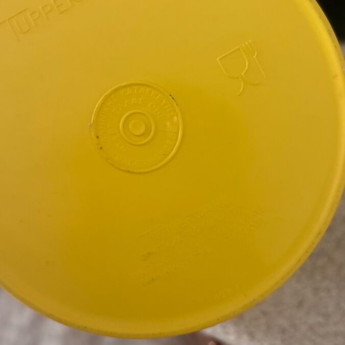 Tupperware container vintage plastic yellow used
