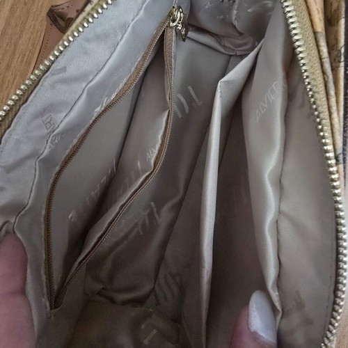 Alviero Martini 1a Classe Geo Map Crossbody Bag like new, beige and brown