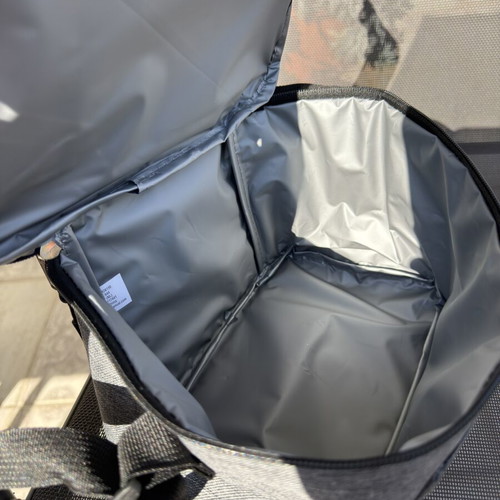 Cooling Bag new, gray, insulated with adjustable shoulder strap