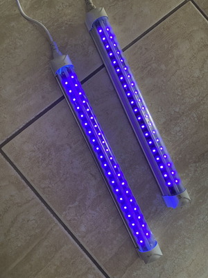 UV LED Blacklight Bars set of two used, 10W each, USB powered