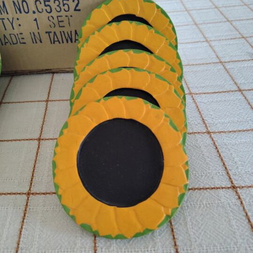 Wooden sunflower handmade coasters new