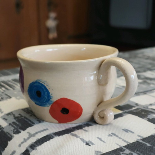 Ceramic cup new, handmade unique design