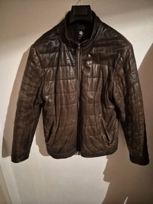 Men's leather jacket, antelope leather, brown, size Large