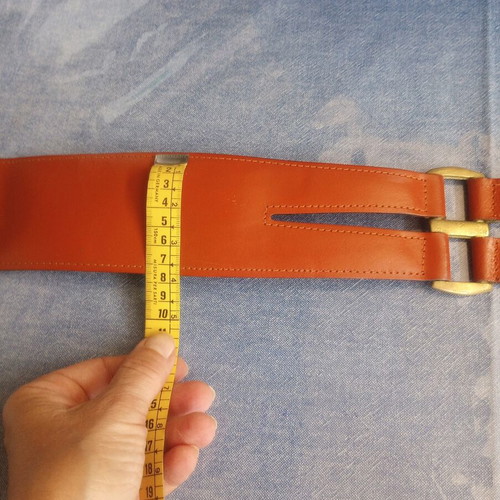 Wide women's belt vintage style, terracotta orange