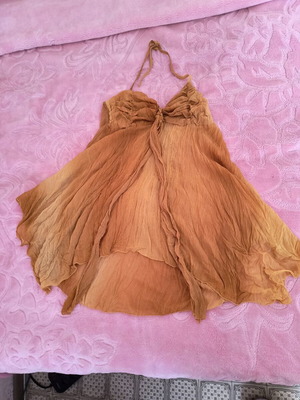 Women's summer dress like new, orange and gold
