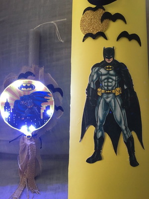 Batman candle with lighting and matching box new
