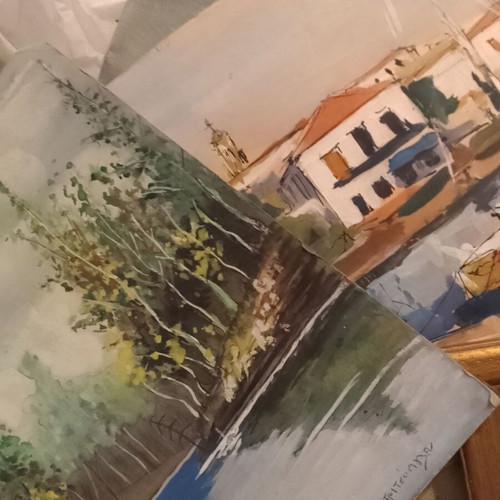 Set of 15 original landscape paintings on canvas