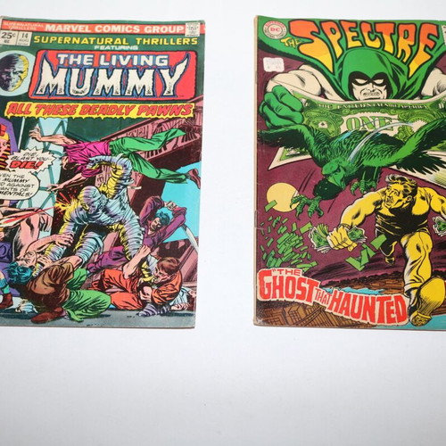 Spectre #7 and Marvel Comics Supernatural Thrillers featuring The Living Mummy #14 used