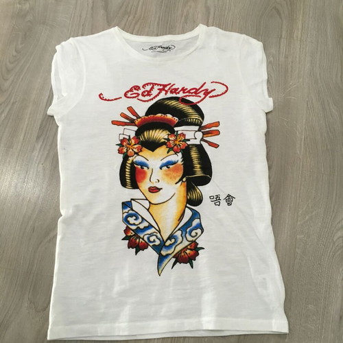 Ed Hardy t-shirt Women Geisha M white new