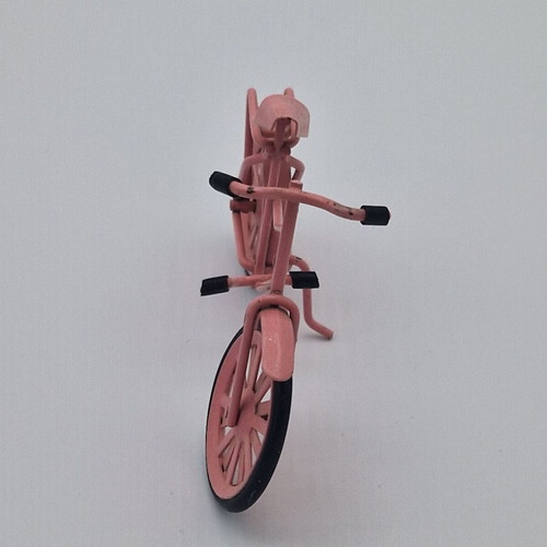 Vintage metal pink miniature bicycle decorative shabby chic used