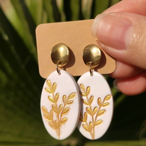 Handmade earrings new, polymer clay and steel fastening