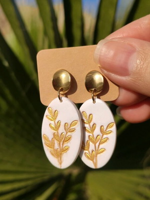 Handmade earrings new, polymer clay and steel fastening