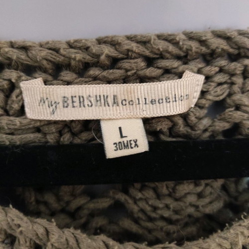 Bershka knitted sweater olive like new, size Large