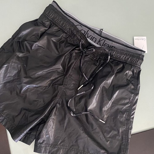 Calvin Klein Small men's swim shorts black with silver and double waistband new