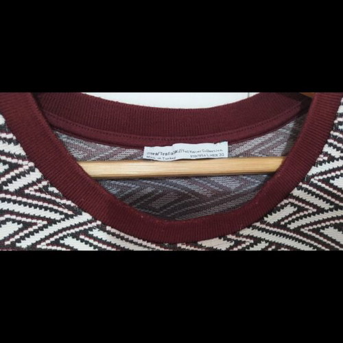 Zara Trf short sleeve shirt used, burgundy, size L