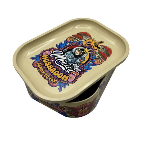 Monkey Pack rolling tray with metal storage box new