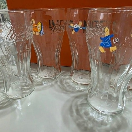 Coca Cola set of 6 collectible glasses Athens 2004 Olympics