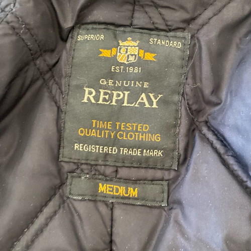 Replay jacket khaki open with hood like new