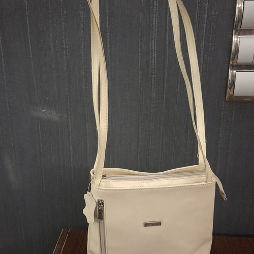 J.K. Leather Shoulder Bag new, beige, 24x22 cm