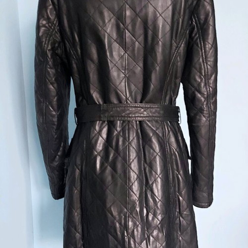 Paisley Park women's quilted leather coat used, black