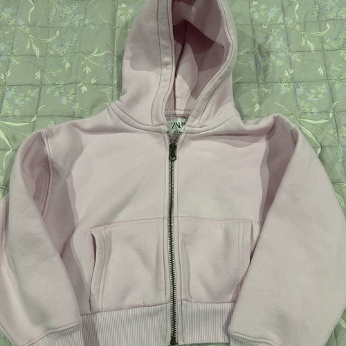 Zara girls' pink hoodie like new, size 128 cm