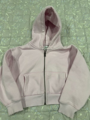 Zara girls' pink hoodie like new, size 128 cm