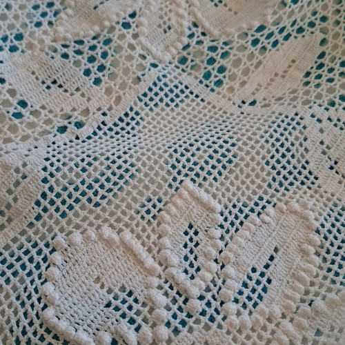 Tablecloth white mercerized cotton fabric 170x220 with cutwork and embroidery
