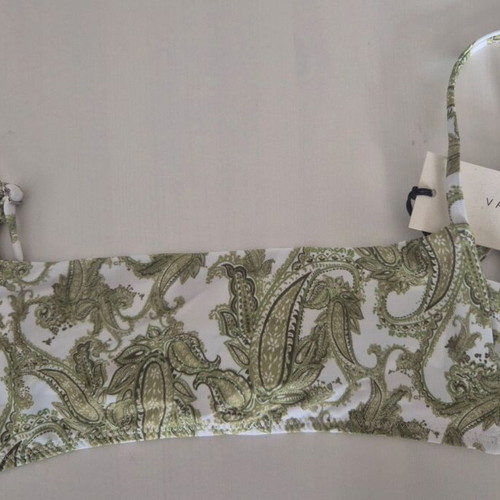 Bikini Top Vassia Kostara new, white and green, size S