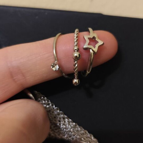 Stradivarius rings new, pack of 5 silver, medium size