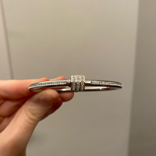 Silver bangle bracelet with crystals like new