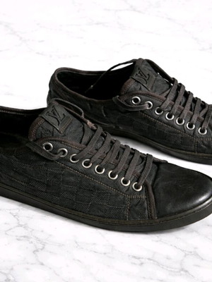 Louis Vuitton оригинални мъжки сникърси употребявани, номер 42, черни и сиви