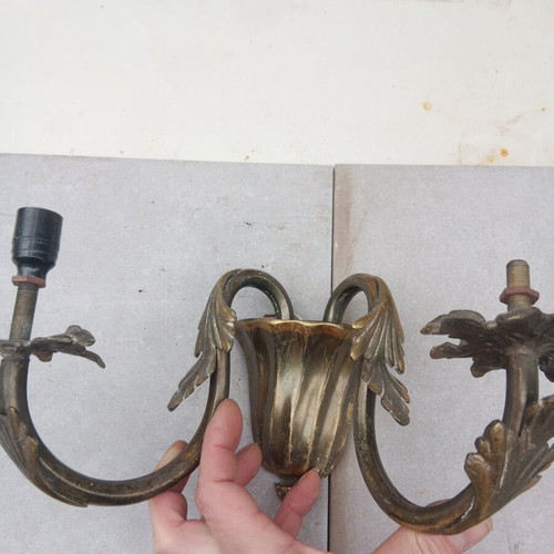 Bronze ceiling light very old used with opening arms
