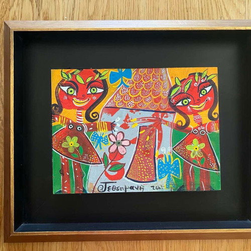 Original painting by Gethsimani Seferopoulou with luxury frame, like new