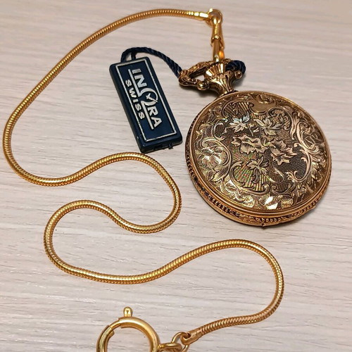 Vintage Inora pocket watch wind-up like new with chain