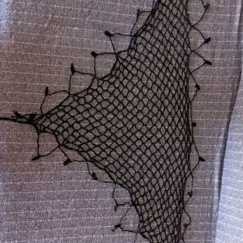 Traditional Cretan Scarf handmade, like new, black with fringes