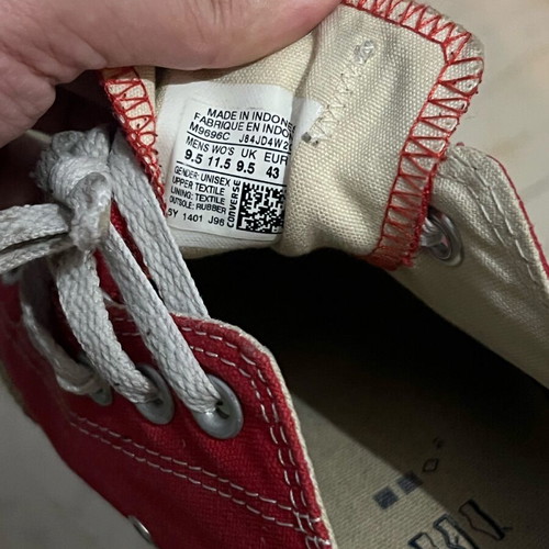 Converse All Star red sneakers used size 43