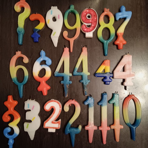 Lot of birthday number candles