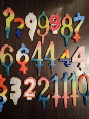 Lot of birthday number candles