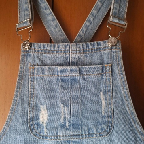 Denim pinup salopette dress like new, light blue