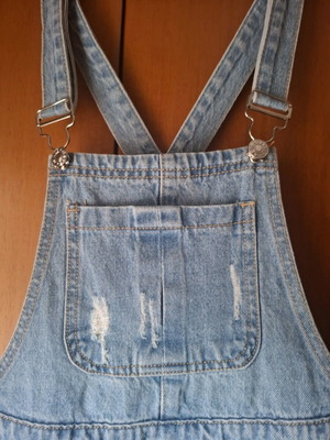Denim pinup salopette dress like new, light blue