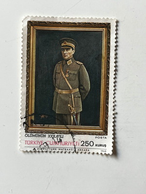 Vintage Atatürk 30th Death Anniversary Stamp Turkey 1968 used