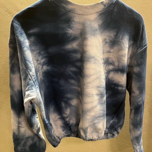Bleached style sweatshirt like new, size M, white and blue