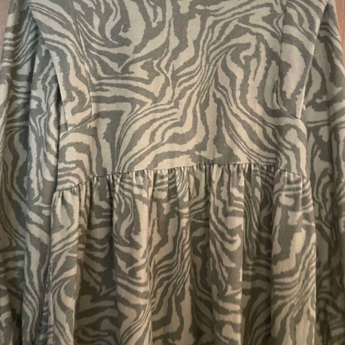 Moutaki midi dress animal print used, with belt, size S/M