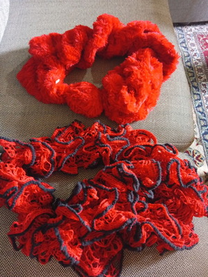 Two red scarves
