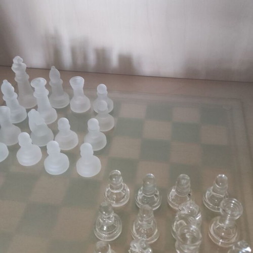 Glass chessboard large 35x35, like new