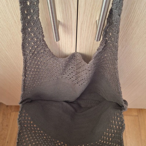 Knitted shoulder shopper bag green new 45 x 35 cm