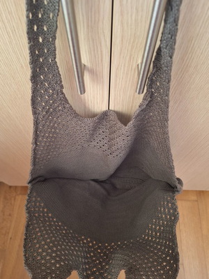 Knitted shoulder shopper bag green new 45 x 35 cm